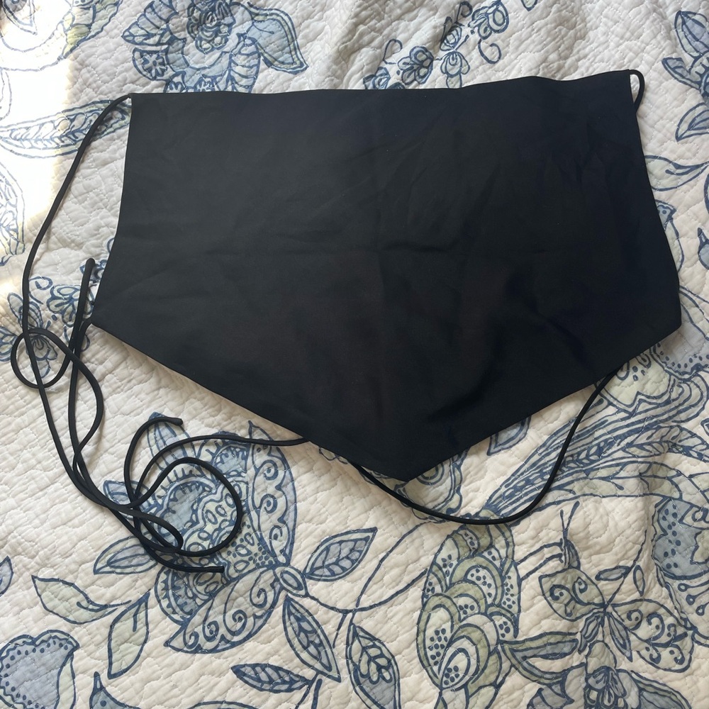 Black Apron Top with Ties